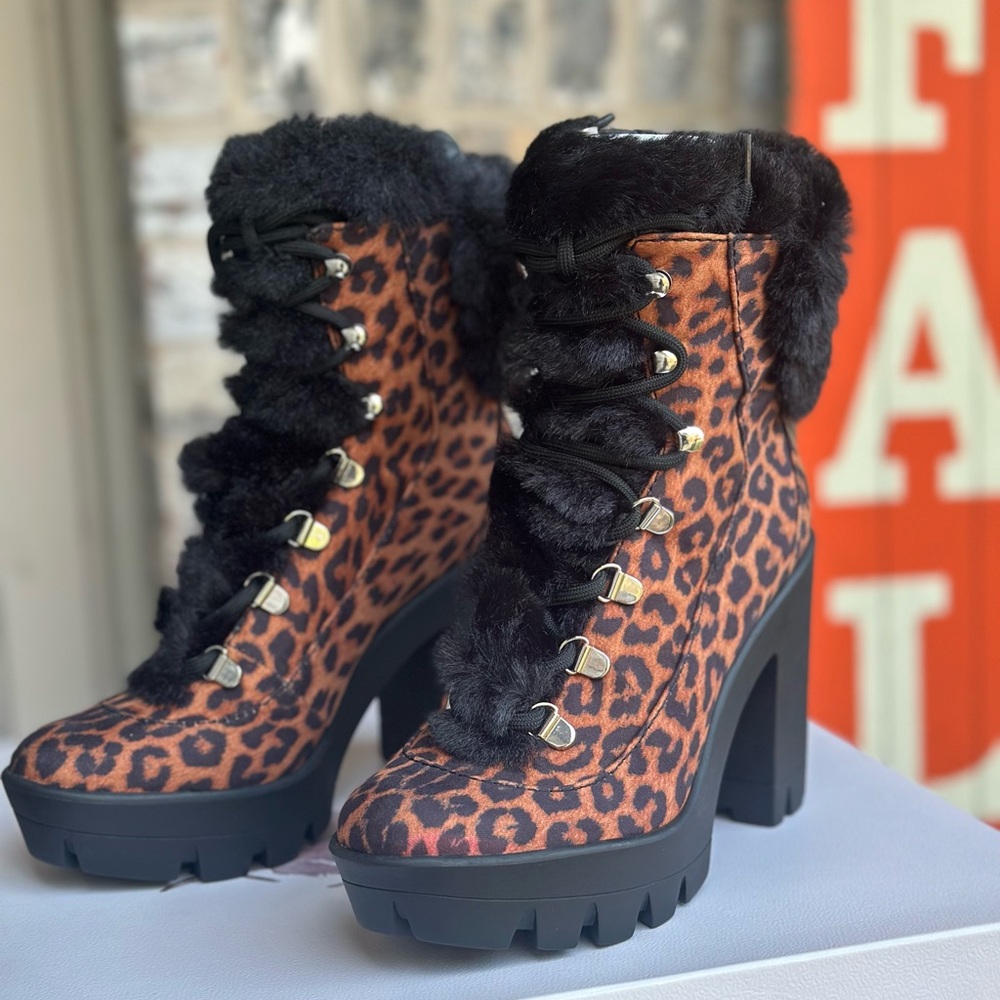 Jessica Simpson Mikah Platform Bootie in Leopard